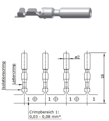 60-0198-080-P00 Bandkontakt Buchse 1,0mm, 0,03-0,08mm²