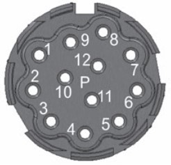 Isolierkörper (12V), 12pol., P-Teil 20° codiert