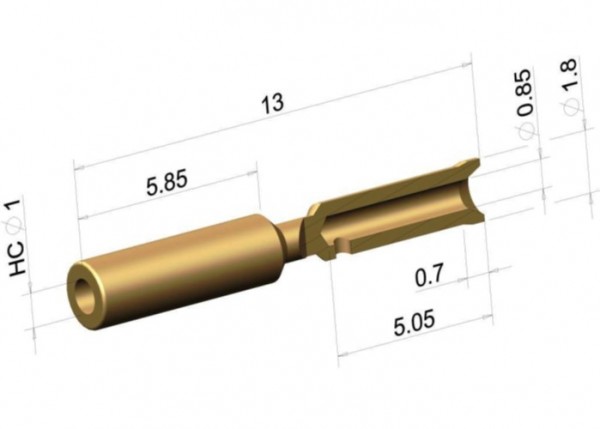 Kontaktbuchse "B" Hyperboloid 1,0mm 0,05-0,34mm²