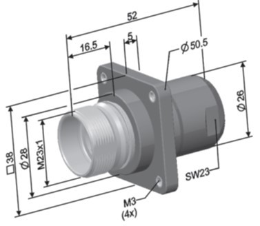 Signalkupplung mit Flansch, kunststoffummantelt 12pol. inkl. Kont.