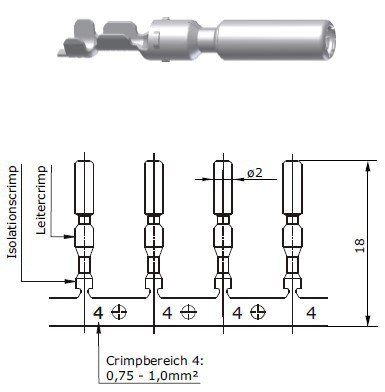 Bandkontaktbuchse 1,0mm, 0,75-1,00mm²