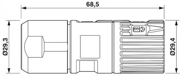 M23-7ES198A8023S - Kabelst. 4+3+PE, M23 PRO kurz 108_55_0136 - 1628814