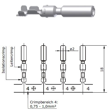 60-0201-080-P00 Bandkontakt Buchse 1,0mm, 0,75-1,00mm²