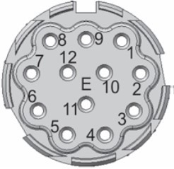 Kabelstecker lang 12polig E-Teil inkl. Stiftkontakte Crimp 021.311.1020 variable Klemmung 5,5-12,0mm