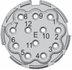 Kabelkupplung 12polig E-Teil ohne Kontakte variable Klemmung 5,5-12,0mm
