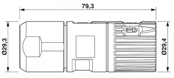 M23-7ES198A8L24S - Kabelst. 4+3+PE, M23 PRO lang 078_58_0100 - 1628793