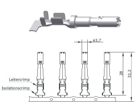 Bandkontaktbuchse 2,0mm, 0,50-2,50mm²