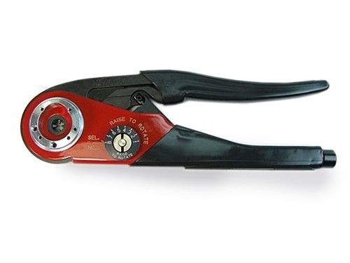 Hand-Crimpzange groß, rot für gedrehte Leistungskontakte AWG 18-8