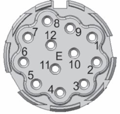 Isolierkörper (12U), 12pol., E-Teil 20° codiertd.