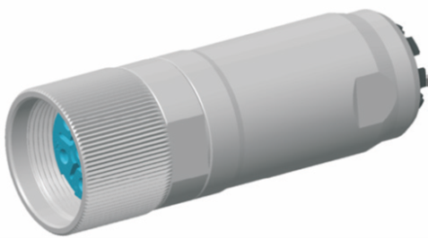 Leistungsstecker 8-pol., ohne Kontakte  incl. EMV-O-Ring mit Hauni-Bedruckung
