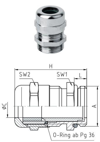 50.021 PERFECT Kabelverschraubung PG21 13,0-18,0mm