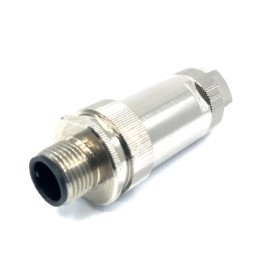 M12 Stecker 8pol. A-Code geschirmt, ohne Stiftkontakte