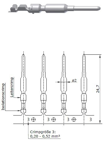 61-0172-080-P00 Bandkontakt Stift 1,0mm, 0,20-0,52mm²