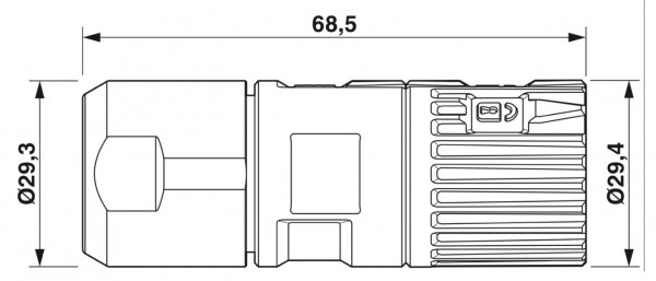 M23-7ES198A802DNS - Kabelst. 4+3+PE, M23 PRO kurz - 1628811